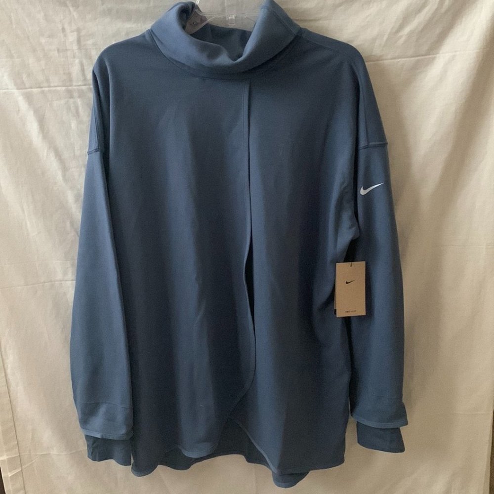 NIKE Women's Maternity Reversible Pullover Sweater in Navy Blue Sz XL